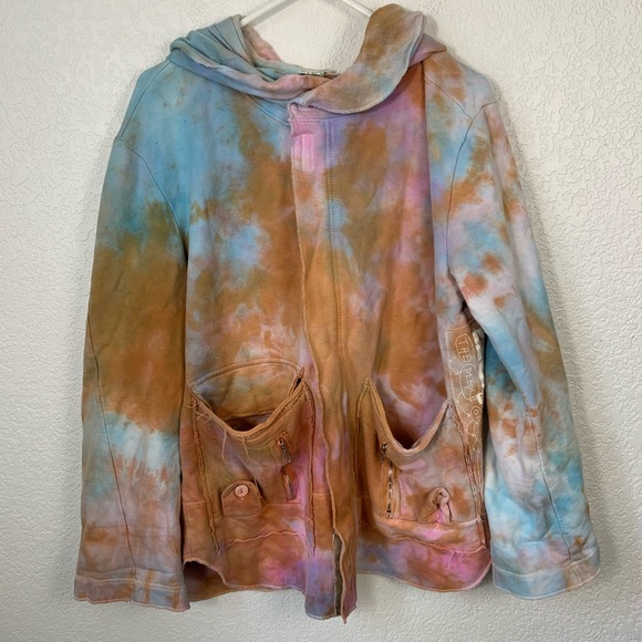 The People of the Labyrinths Tops - The People of the Labyrinths Tie Dye Zip Hoodie